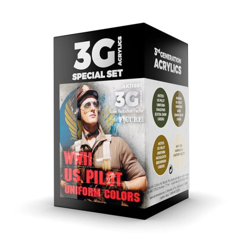 Przejdź do produktu AK Interactive 11691 - Zestaw farb WWII US Pilot Uniform Colors