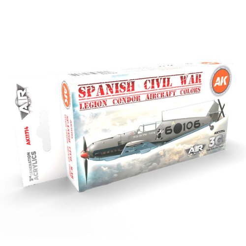 Przejdź do produktu AK Interactive 11714 - Zestaw farb Spanish Civil War Legion Condor Aircraft Colors