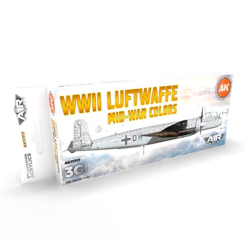 Przejdź do produktu AK Interactive 11717 - Zestaw farb WWII Luftwaffe Mid-War Colors
