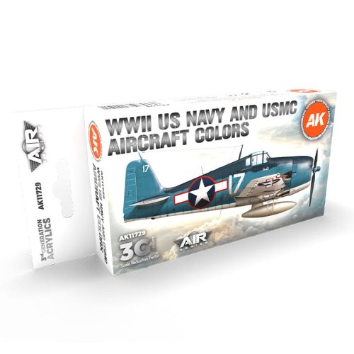 Przejdź do produktu AK Interactive 11729 - Zestaw farb WWII US Navy & USMC Aircraft Colors