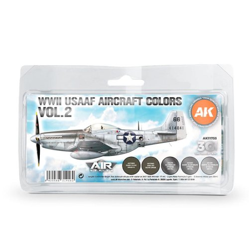 Przejdź do produktu AK Interactive 11733 - Zestaw farb WWII USAAF Aircraft Colors Vol.2
