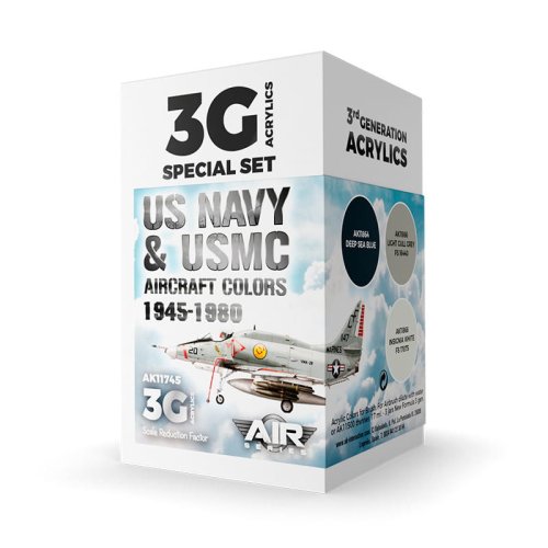 Przejdź do produktu AK Interactive 11745 - Zestaw farb US Navy & USMC Aircraft Colors 1945-1980