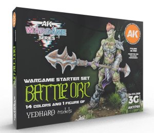 AK Interactive 11768 - Zestaw farb z figurką Battle Orc Wargame Starter Set