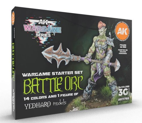 Przejdź do produktu AK Interactive 11768 - Zestaw farb z figurką Battle Orc Wargame Starter Set