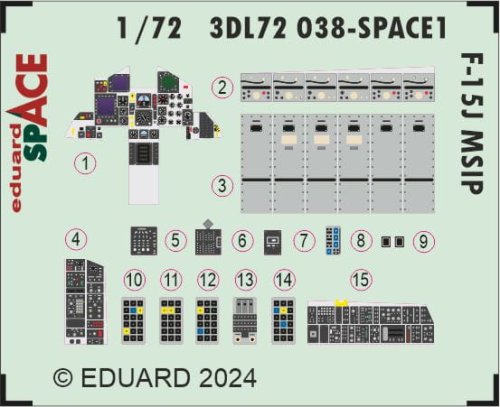 Przejdź do produktu Eduard 3DL72038 - 1:72 F-15J MSIP Space 3D Decals + PE