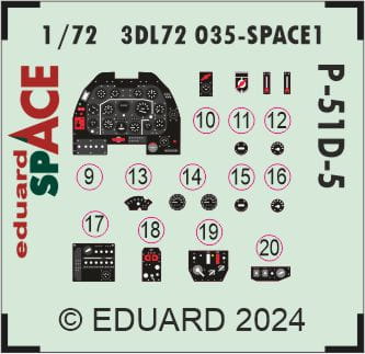 Przejdź do produktu Eduard 3DL72035 - 1:72 P-51D-5 Space 3D Decals + PE
