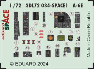 Eduard 3DL72034 - 1:72 A-6E Space 3D Decals + PE