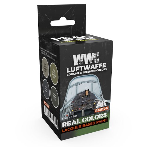Przejdź do produktu AK Interactive RCS106 - Zestaw farb WWII Luftwaffe Cockpit & Interior Colors