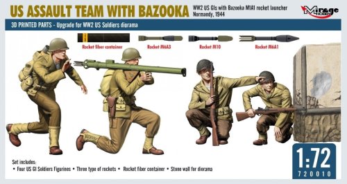 Przejdź do produktu Mirage 720010 - 1:72 US Assault Team with Bazooka