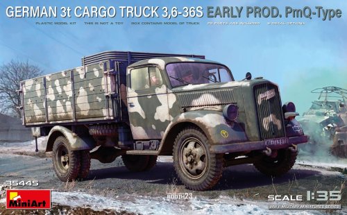 Przejdź do produktu Miniart 35445 - 1:35 German 3t Cargo Truck 3,6-36S Early Prod. PmQ Type
