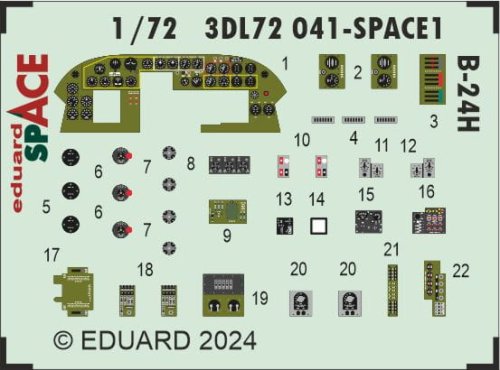 Przejdź do produktu Eduard 3DL72041 - 1:72 B-24H Space 3D Decals + PE