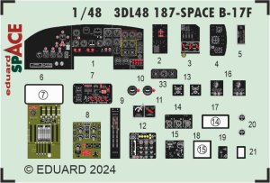 Eduard 3DL48187 - 1:48 B-17F Space 3D Decals + PE
