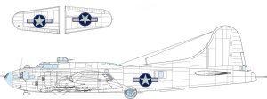 Eduard EX1055 - 1:48 B-17F US national insignia w/ blue outline