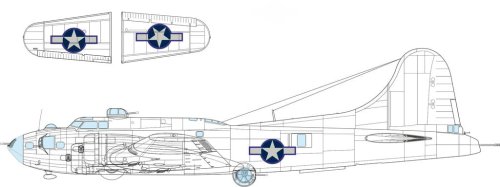 Przejdź do produktu Eduard EX1055 - 1:48 B-17F US national insignia w/ blue outline