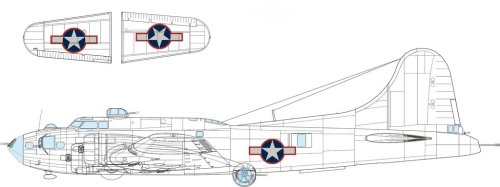 Przejdź do produktu Eduard EX1054 - 1:48 B-17F US national insignia w/ red outline