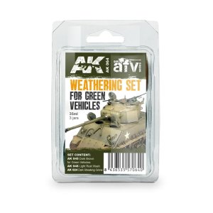 AK INTERACTIVE 064 - Weathering Set for Green Vehicles