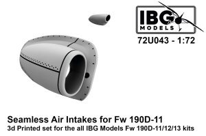 IBG 72U043 - 1:72 Seamless Air Intakes for Fw 190D-11 3D Printed Set