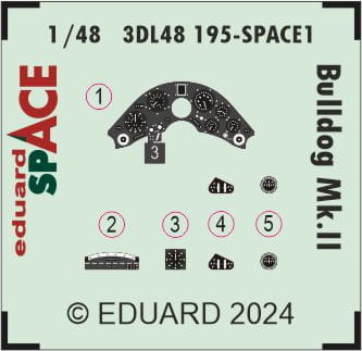 Przejdź do produktu Eduard 3DL48195 - 1:48 Bulldog Mk.II Space 3D Decals + PE