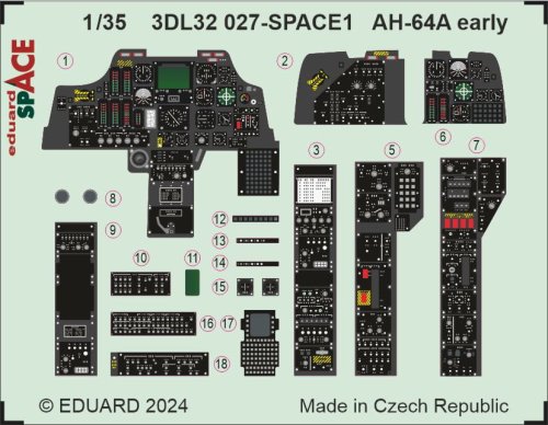 Przejdź do produktu Eduard 3DL32027 - 1:35 AH-64A early Space 3D Decals + PE