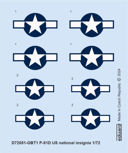 Przejdź do produktu Eduard D72051 - 1:72 P-51D US national insignia