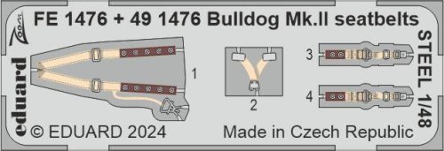 Przejdź do produktu Eduard FE1476 - 1:48 Bulldog Mk.II seatbelts - Steel