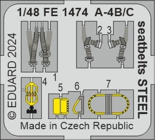 Przejdź do produktu Eduard FE1474 - 1:48 A-4B/C seatbelts - Steel