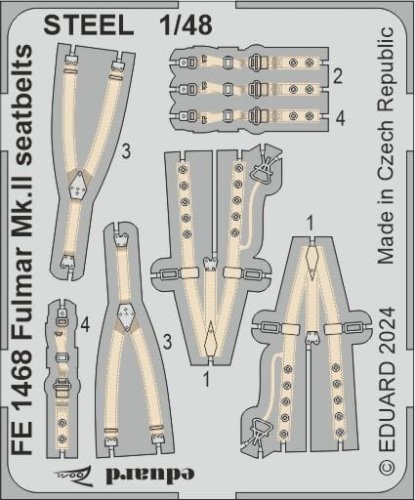 Przejdź do produktu Eduard FE1468 - 1:48 Fulmar Mk.II seatbelts - Steel
