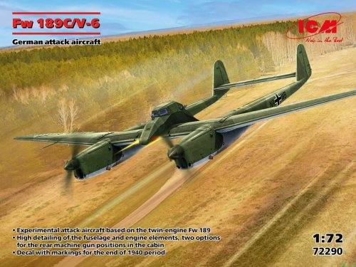 Przejdź do produktu ICM 72290 - 1:72 Fw 189C/V-6 German Attack Aircraft