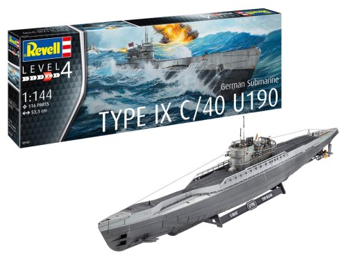 Przejdź do produktu Revell 05167 - 1:144 German Submarine Type IX C/40