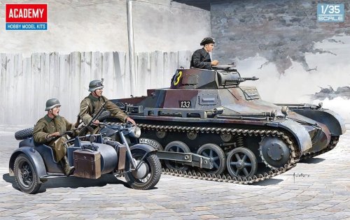 Przejdź do produktu Academy 13556 - 1:35 German Panzer I Ausf.B & Motorcycle