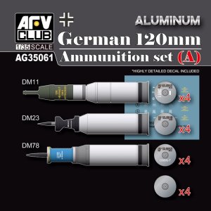 AFV Club AG 35061 - 1:35 German 120 mm Ammunition set A - Aluminum