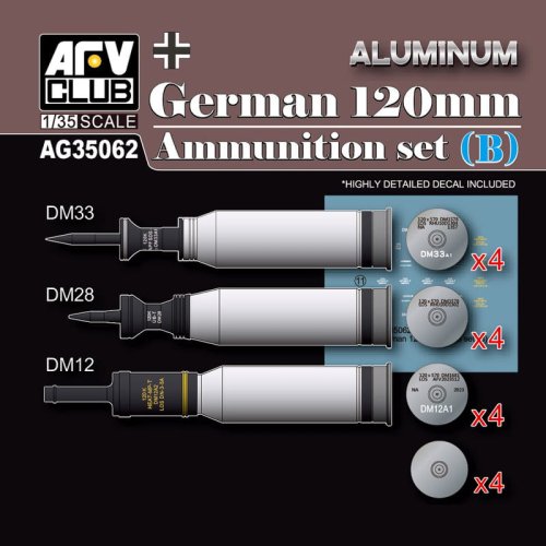 Przejdź do produktu AFV Club AG 35062 - 1:35 German 120 mm Ammunition set B - Aluminum