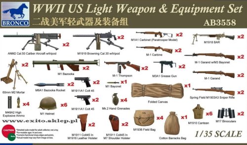 Przejdź do produktu BRONCO AB 3558 - 1:35 WWII US Light Weapon & Equipment Set