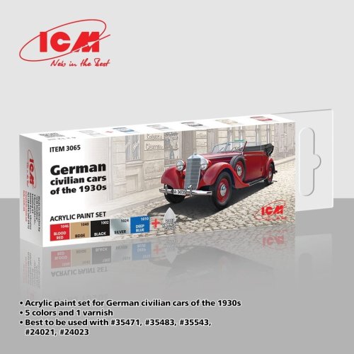 Przejdź do produktu ICM 3065 - Zestaw farb German Civilian Cars of the 1930s