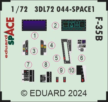 Przejdź do produktu Eduard 3DL72044 - 1:72 F-35B Space 3D Decals + PE