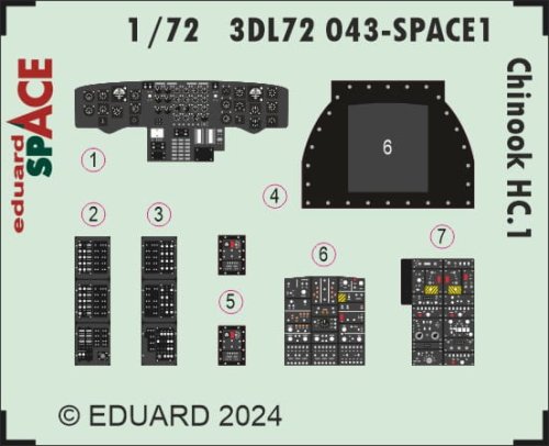 Przejdź do produktu Eduard 3DL72043 - 1:72 Chinook HC.1 Space 3D Decals + PE