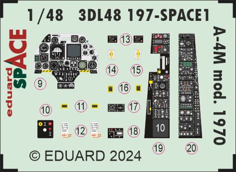 Przejdź do produktu Eduard 3DL48197 - 1:48 A-4M mod. 1970 Space 3D Decals + PE