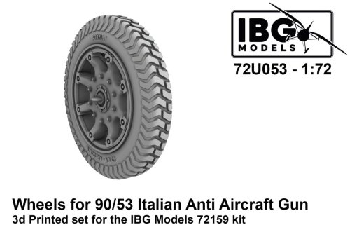 Przejdź do produktu IBG 72U053 - 1:72 Wheels for 90/53 Italian Anti Aircraft Gun 3D Printed set