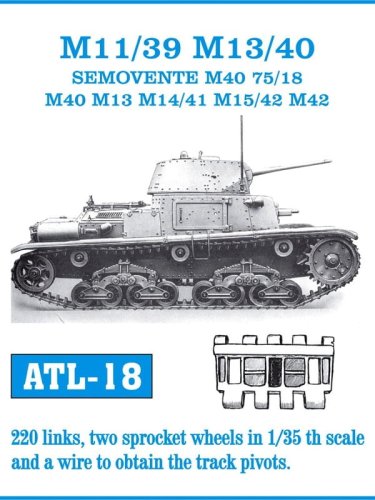 Przejdź do produktu Friulmodel ATL-018 - 1:35 Metalowe gąsienice M11/39 M13/40 Semovente M40 75/18 M40 M13 M14/41 M15/42 M42