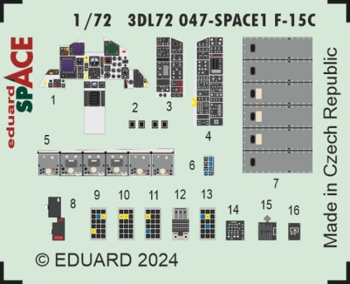 Przejdź do produktu Eduard 3DL72047 - 1:72 F-15C Space 3D Decals + PE
