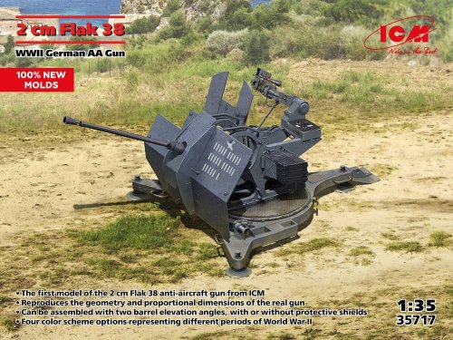 Przejdź do produktu ICM 35717 - 1:35 2 cm Flak 38 WWII German AA Gun
