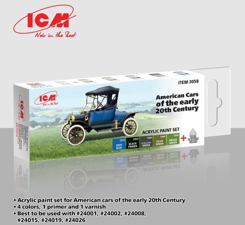 Przejdź do produktu ICM 3058 - Zestaw farb American Cars of the Early 20th Century