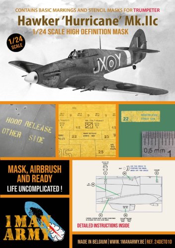 Przejdź do produktu 1 Man Army 24DET010 - 1:24 Hawker Hurricane Mk. IIc - Trumpeter