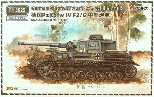 Przejdź do produktu Flyhawk 3025 - 1:72 German Pz.Kpfw. IV Ausf.F2/G Medium Tank