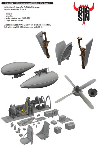 Przejdź do produktu Eduard SIN648134 - 1:48 P-51B Birdcage canopy Essential
