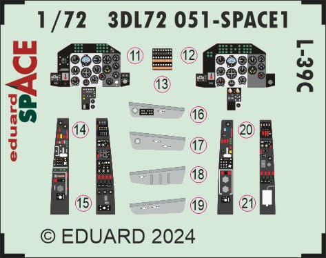 Przejdź do produktu Eduard 3DL72051 - 1:72 L-39C Space 3D Decals + PE