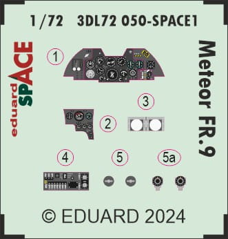 Przejdź do produktu Eduard 3DL72050 - 1:72 Meteor FR.9 Space 3D Decals + PE