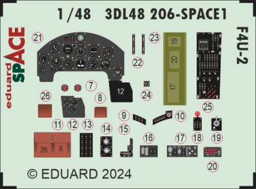 Przejdź do produktu Eduard 3DL48206 - 1:48 F4U-2 Space 3D Decals + PE