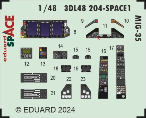 Przejdź do produktu Eduard 3DL48204 - 1:48 MiG-35 Space 3D Decals + PE