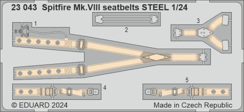 Przejdź do produktu Eduard 23043 - 1:24 Spitfire Mk.VIII seatbelts - Steel